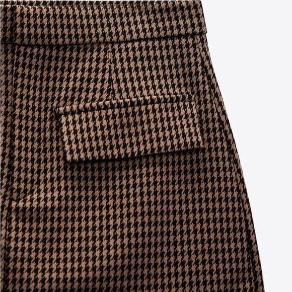 Zara houndstooth brown skort || YKCLOSET - Picture 7 of 10